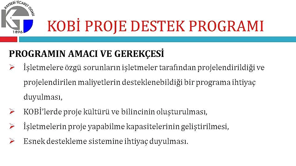 KOBİ Proje Destek Programı Proje Hazırlama Kılavuzu
